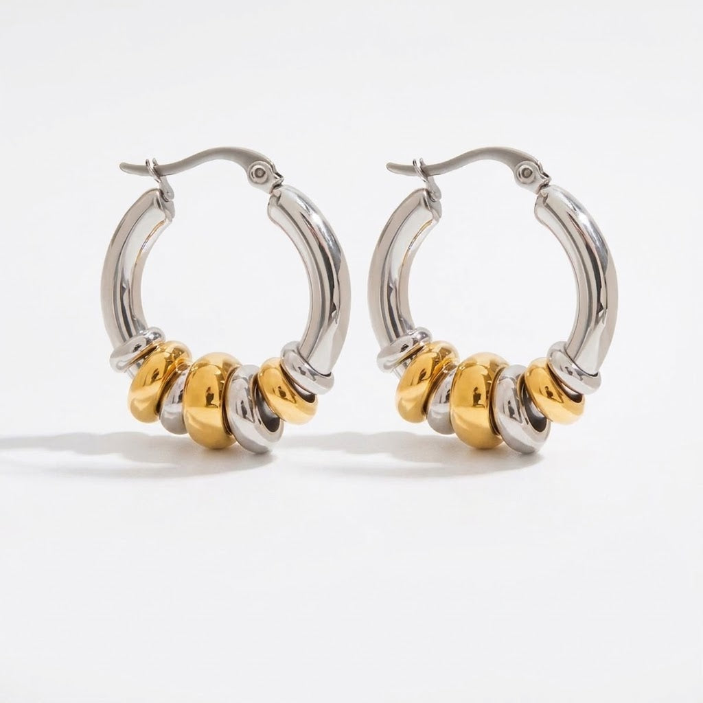 【ピアス】Chunky mix hoop pierce