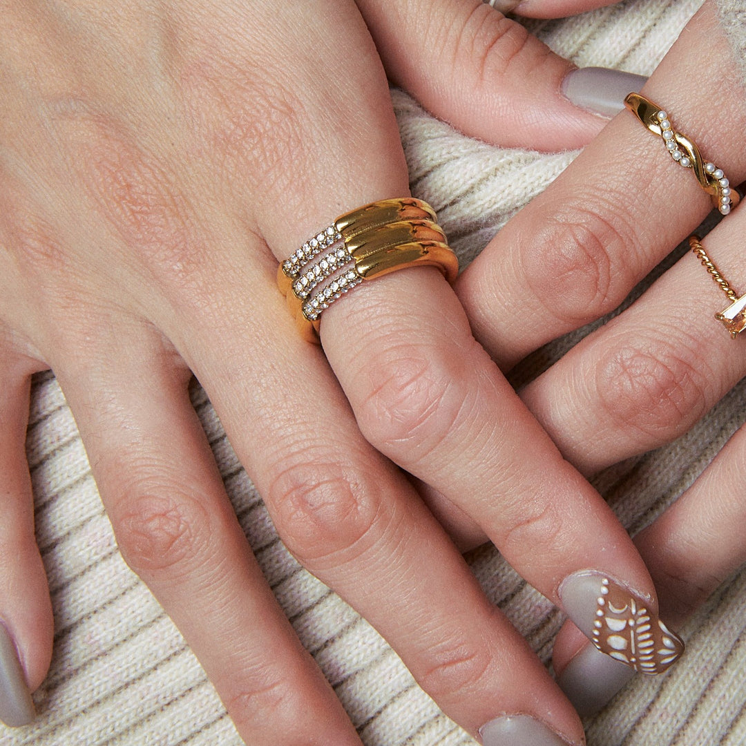 【リング】Triple glitter ring