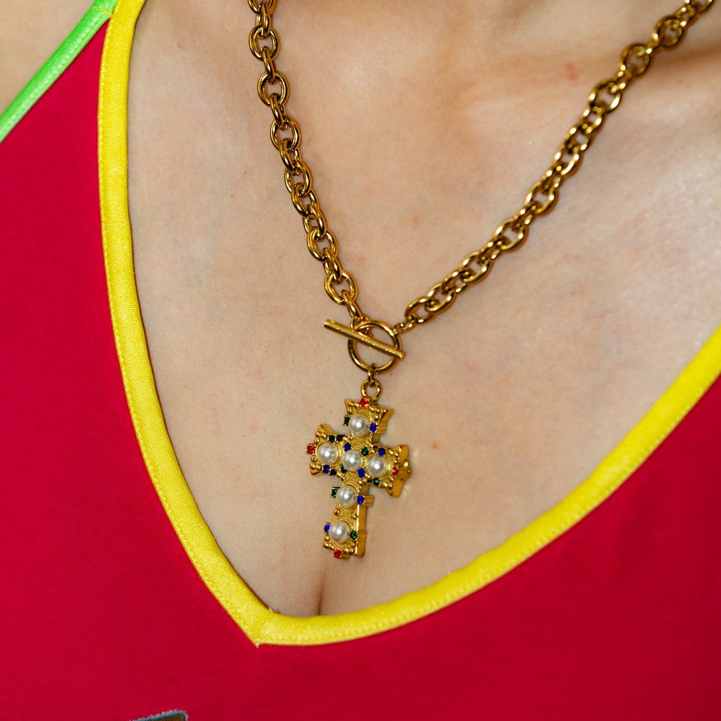 Royal cross necklace