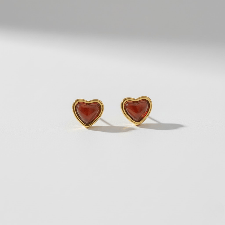 【ピアス】Amber heart pierce - 𝐇𝐨𝐧𝐞𝐲 𝐁𝐮𝐭𝐭𝐞𝐫 𝐍𝐢𝐧𝐞