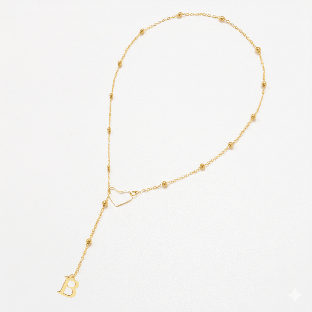 B heart long necklace - 𝐇𝐨𝐧𝐞𝐲 𝐁𝐮𝐭𝐭𝐞𝐫 𝐍𝐢𝐧𝐞