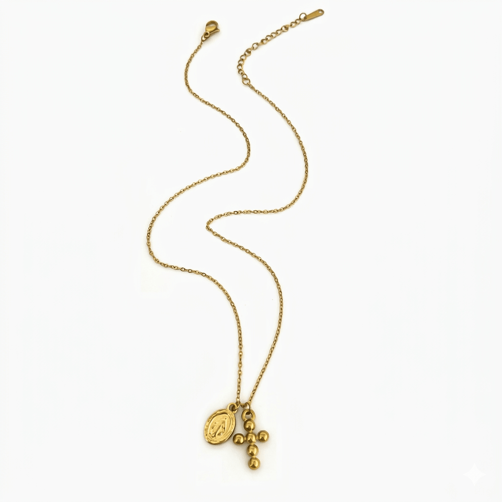 Cross ball necklace - 𝐇𝐨𝐧𝐞𝐲 𝐁𝐮𝐭𝐭𝐞𝐫 𝐍𝐢𝐧𝐞