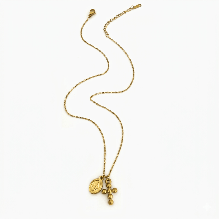 Cross ball necklace - 𝐇𝐨𝐧𝐞𝐲 𝐁𝐮𝐭𝐭𝐞𝐫 𝐍𝐢𝐧𝐞