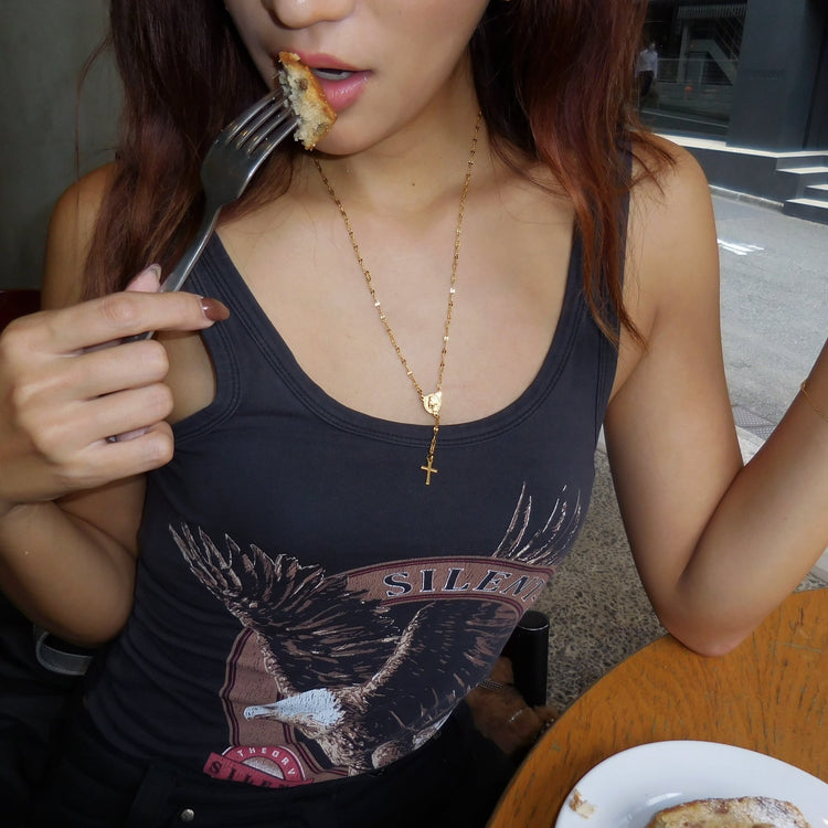 Cross coin necklace - 𝐇𝐨𝐧𝐞𝐲 𝐁𝐮𝐭𝐭𝐞𝐫 𝐍𝐢𝐧𝐞