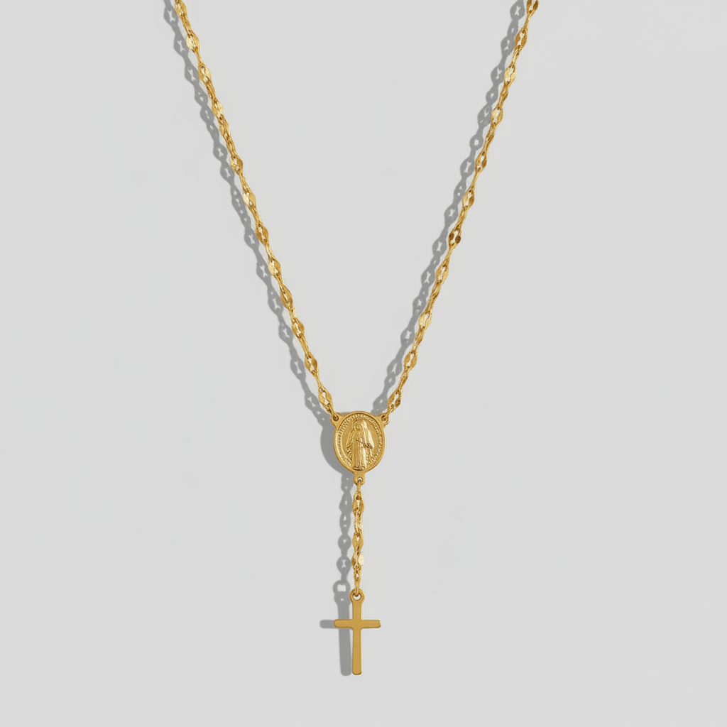 Cross coin necklace