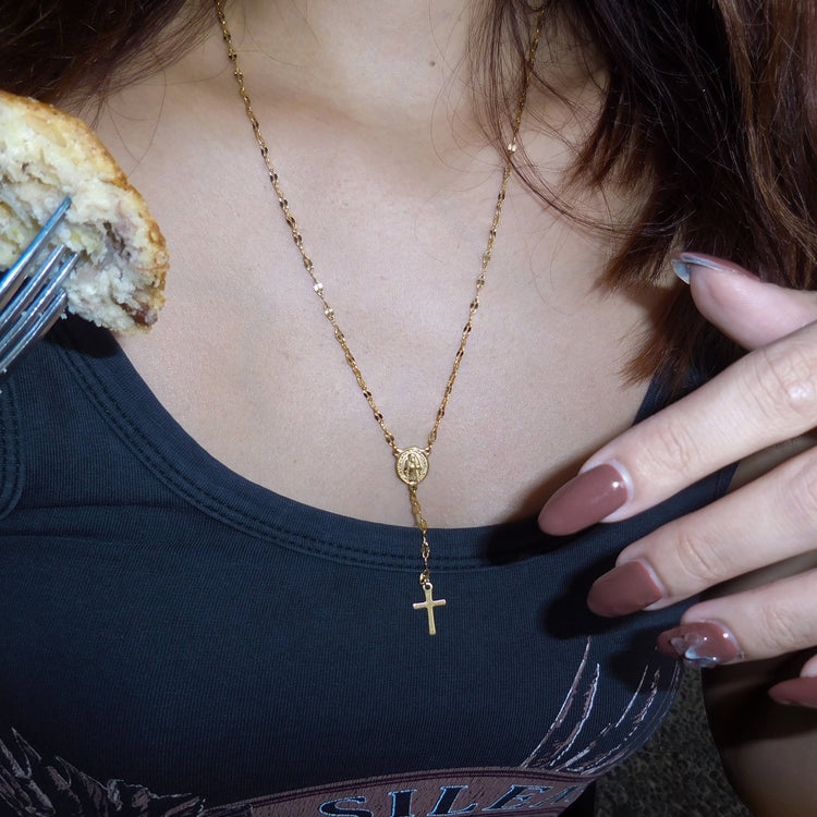 Cross coin necklace - 𝐇𝐨𝐧𝐞𝐲 𝐁𝐮𝐭𝐭𝐞𝐫 𝐍𝐢𝐧𝐞