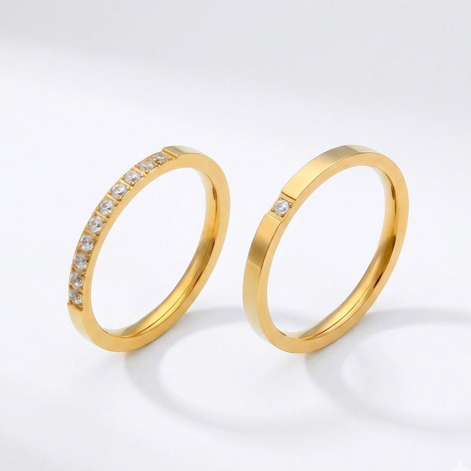 【リング】Crystal layer ring set - 𝐇𝐨𝐧𝐞𝐲 𝐁𝐮𝐭𝐭𝐞𝐫 𝐍𝐢𝐧𝐞