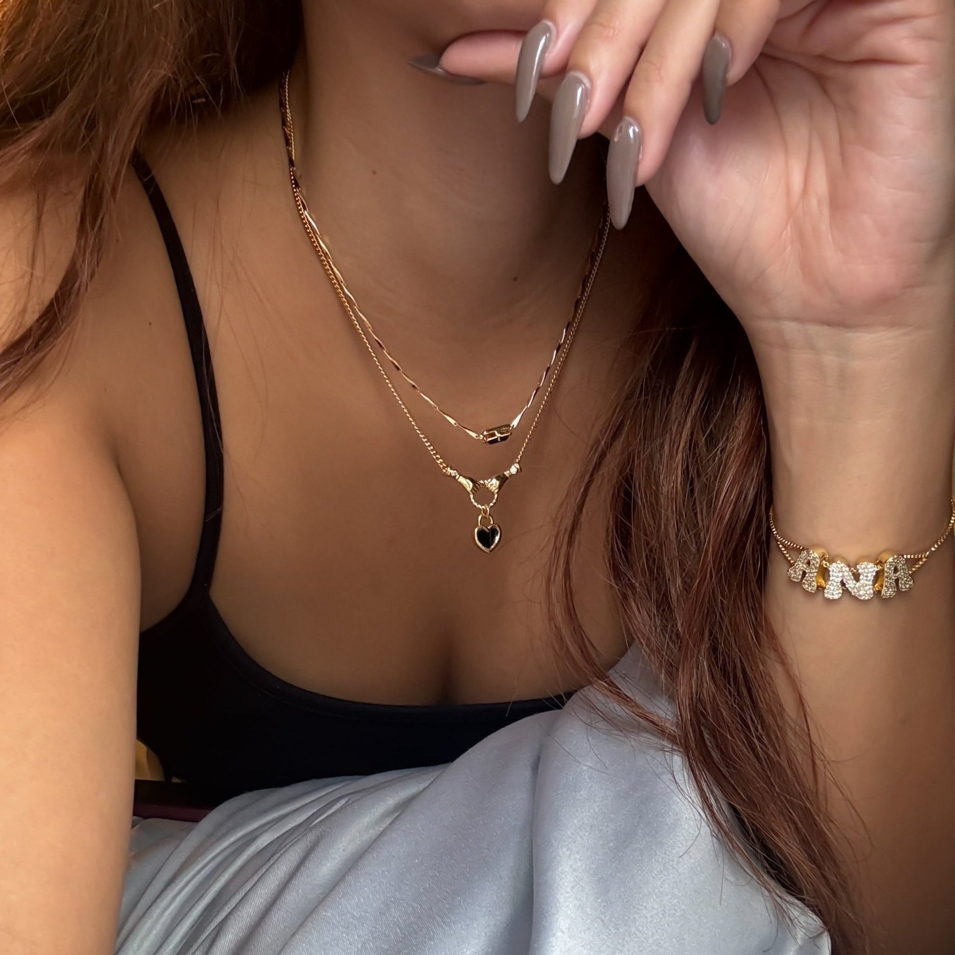 Cutie black necklace (2セット) - 𝐇𝐨𝐧𝐞𝐲 𝐁𝐮𝐭𝐭𝐞𝐫 𝐍𝐢𝐧𝐞