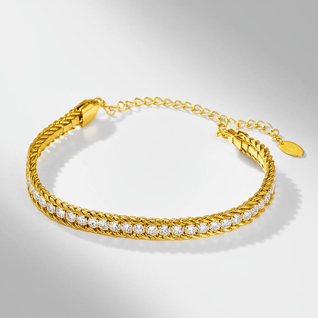 【ブレスレット】Double zirconia Bracelet - 𝐇𝐨𝐧𝐞𝐲 𝐁𝐮𝐭𝐭𝐞𝐫 𝐍𝐢𝐧𝐞