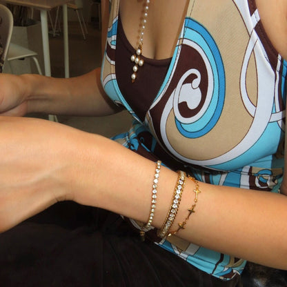 【ブレスレット】Double zirconia Bracelet - 𝐇𝐨𝐧𝐞𝐲 𝐁𝐮𝐭𝐭𝐞𝐫 𝐍𝐢𝐧𝐞