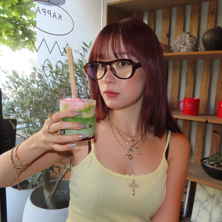 Drop blue necklace (2セット) - 𝐇𝐨𝐧𝐞𝐲 𝐁𝐮𝐭𝐭𝐞𝐫 𝐍𝐢𝐧𝐞