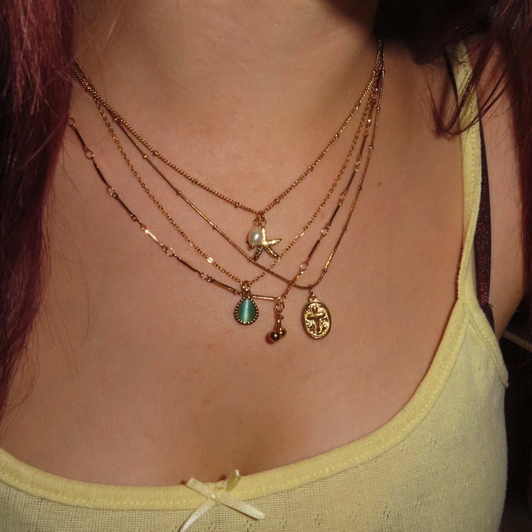 Drop blue necklace (2セット) - 𝐇𝐨𝐧𝐞𝐲 𝐁𝐮𝐭𝐭𝐞𝐫 𝐍𝐢𝐧𝐞