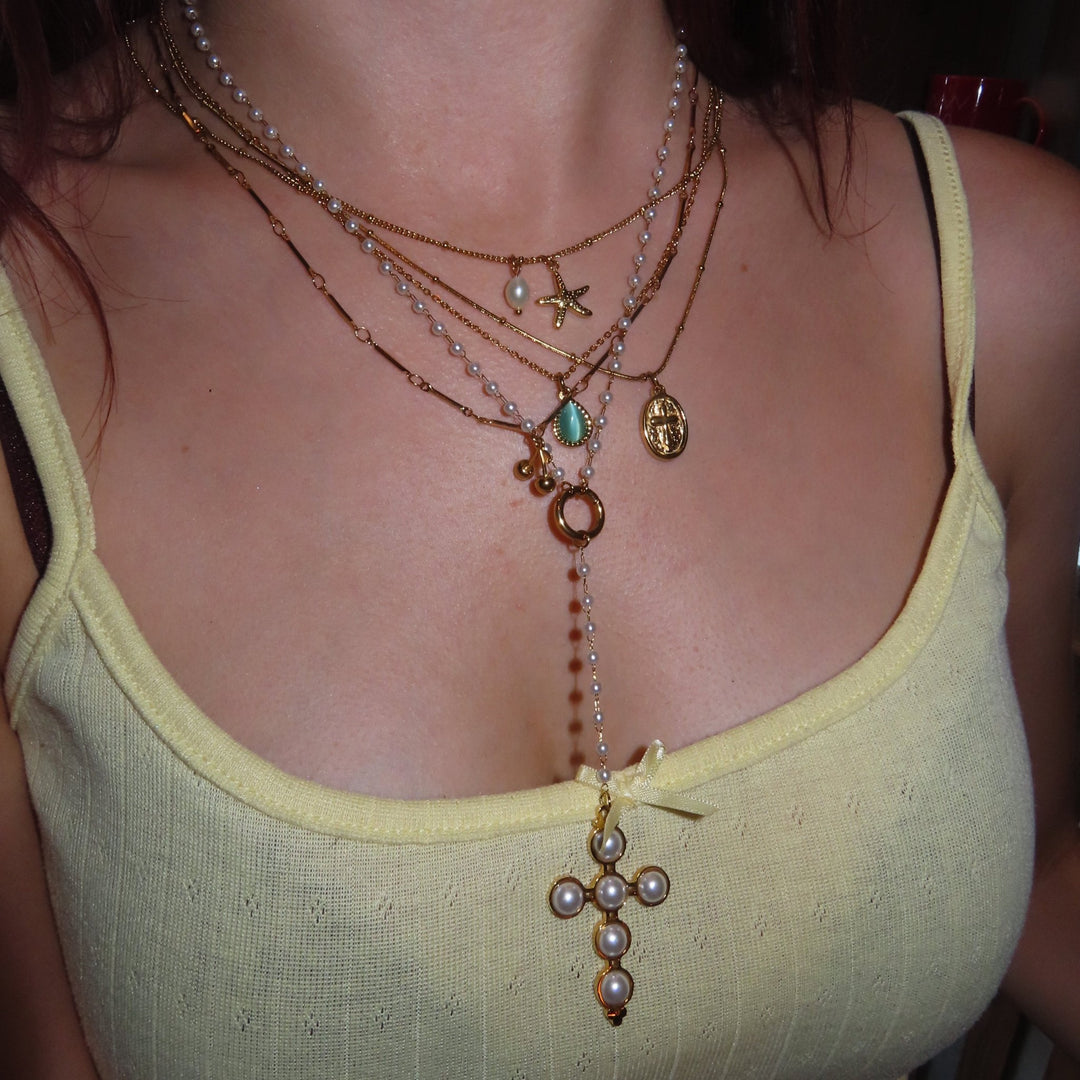 Drop blue necklace (2セット) - 𝐇𝐨𝐧𝐞𝐲 𝐁𝐮𝐭𝐭𝐞𝐫 𝐍𝐢𝐧𝐞