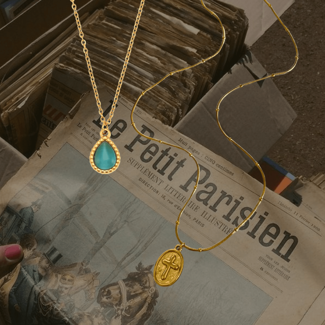 Drop blue necklace (2セット) - 𝐇𝐨𝐧𝐞𝐲 𝐁𝐮𝐭𝐭𝐞𝐫 𝐍𝐢𝐧𝐞