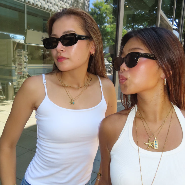 Drop blue necklace (2セット) - 𝐇𝐨𝐧𝐞𝐲 𝐁𝐮𝐭𝐭𝐞𝐫 𝐍𝐢𝐧𝐞