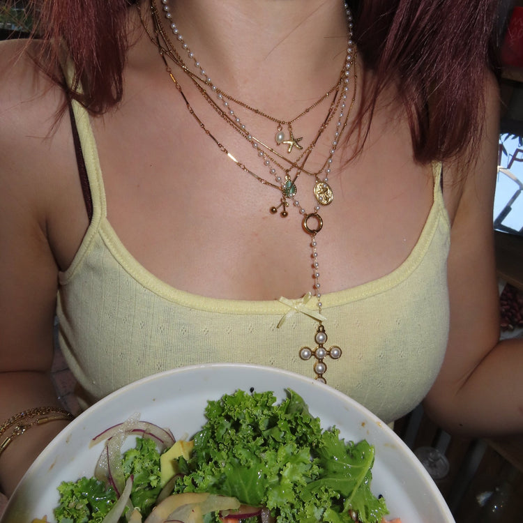 Drop blue necklace (2セット) - 𝐇𝐨𝐧𝐞𝐲 𝐁𝐮𝐭𝐭𝐞𝐫 𝐍𝐢𝐧𝐞