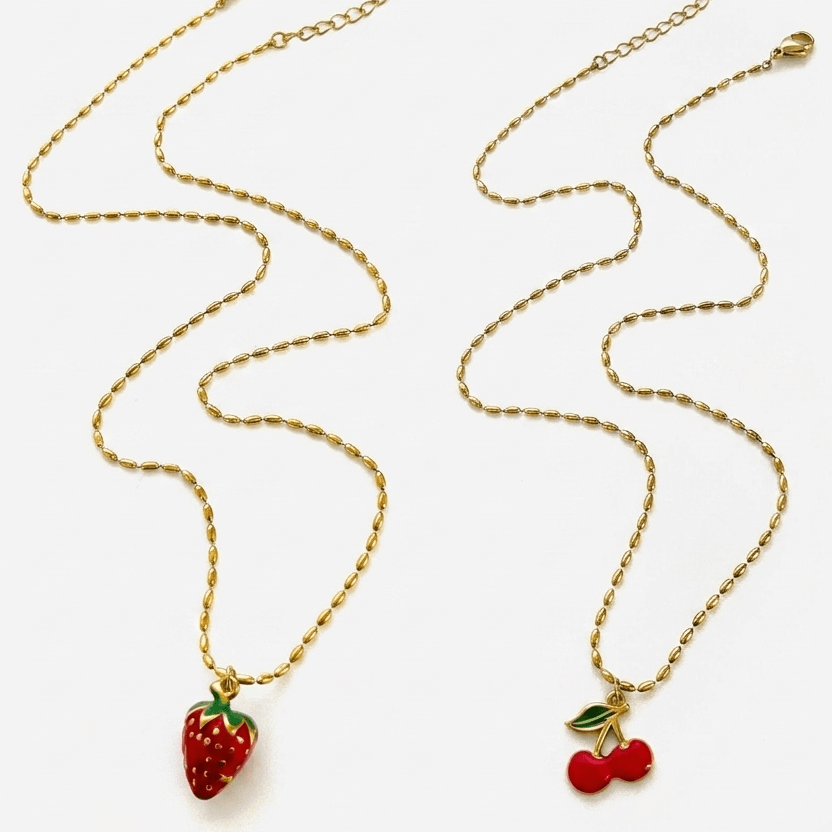Fruit charm necklace - 𝐇𝐨𝐧𝐞𝐲 𝐁𝐮𝐭𝐭𝐞𝐫 𝐍𝐢𝐧𝐞