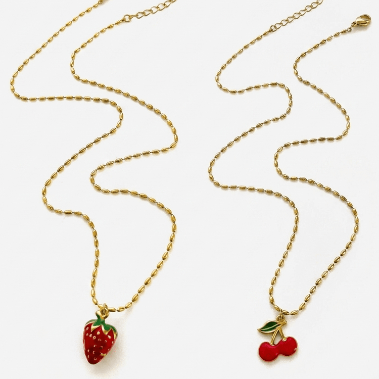 Fruit charm necklace - 𝐇𝐨𝐧𝐞𝐲 𝐁𝐮𝐭𝐭𝐞𝐫 𝐍𝐢𝐧𝐞