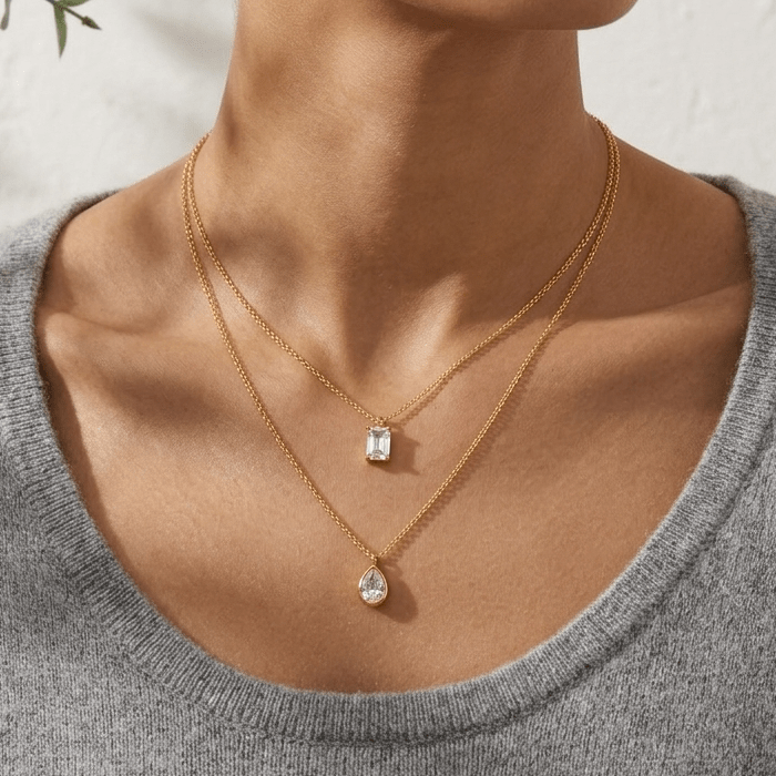 Glow drop layer necklace - 𝐇𝐨𝐧𝐞𝐲 𝐁𝐮𝐭𝐭𝐞𝐫 𝐍𝐢𝐧𝐞