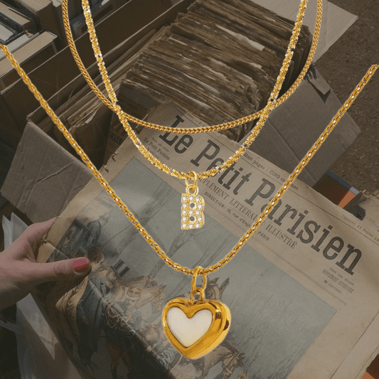 Heart B necklace(3セット) - 𝐇𝐨𝐧𝐞𝐲 𝐁𝐮𝐭𝐭𝐞𝐫 𝐍𝐢𝐧𝐞