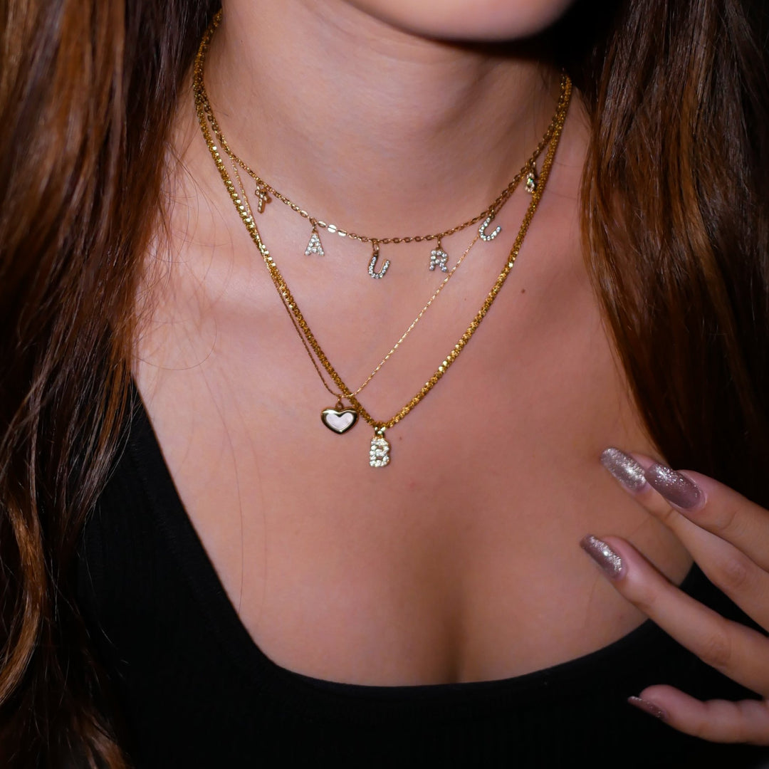 Heart B necklace(3セット) - 𝐇𝐨𝐧𝐞𝐲 𝐁𝐮𝐭𝐭𝐞𝐫 𝐍𝐢𝐧𝐞