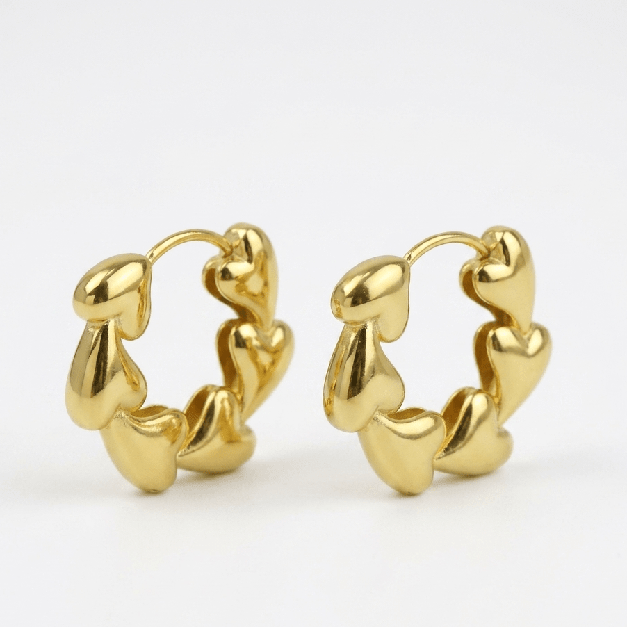 【ピアス】Heart link hoop pierce - 𝐇𝐨𝐧𝐞𝐲 𝐁𝐮𝐭𝐭𝐞𝐫 𝐍𝐢𝐧𝐞