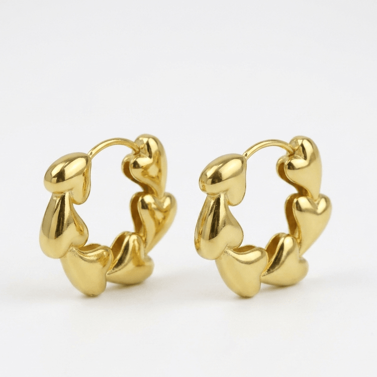 【ピアス】Heart link hoop pierce - 𝐇𝐨𝐧𝐞𝐲 𝐁𝐮𝐭𝐭𝐞𝐫 𝐍𝐢𝐧𝐞