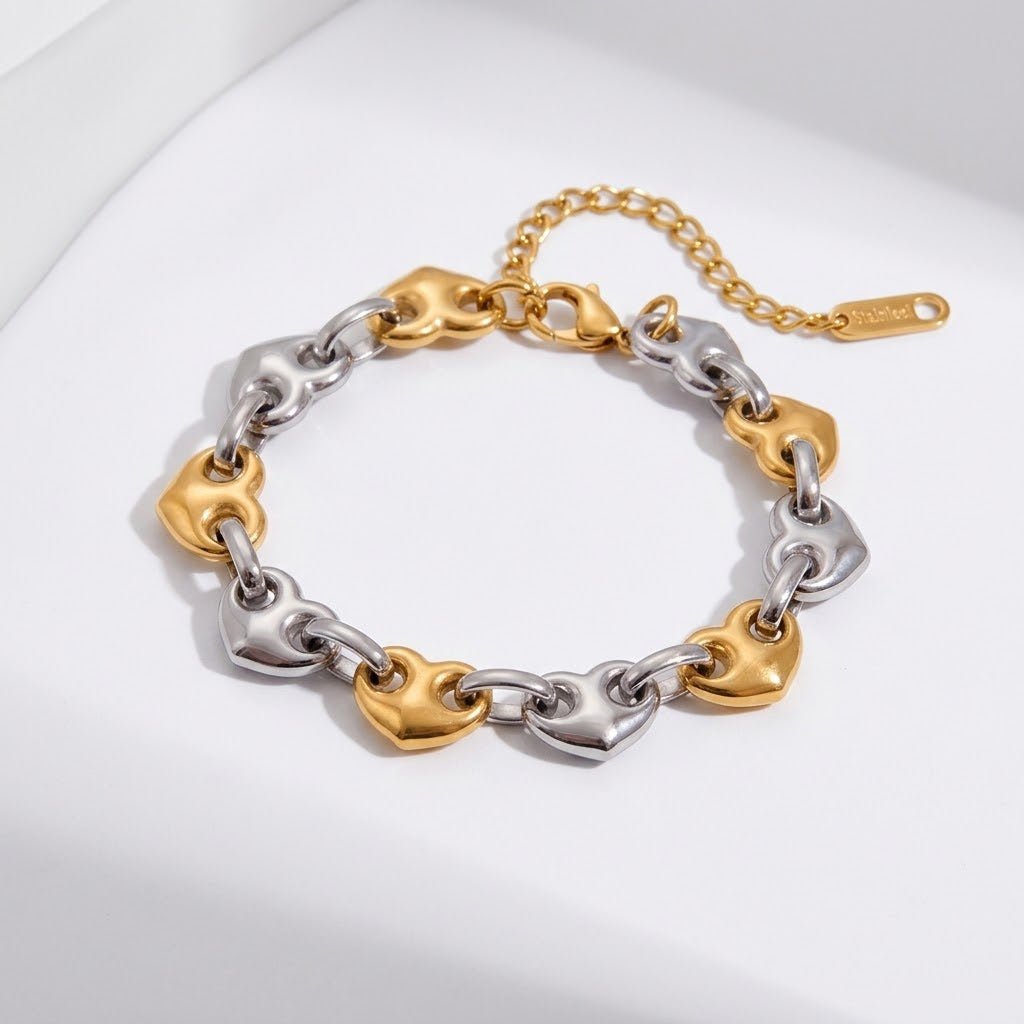 【ブレスレット】Heart Mix bracelet - 𝐇𝐨𝐧𝐞𝐲 𝐁𝐮𝐭𝐭𝐞𝐫 𝐍𝐢𝐧𝐞