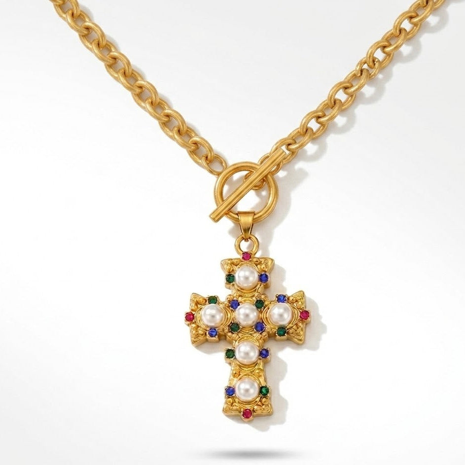 Royal cross necklace