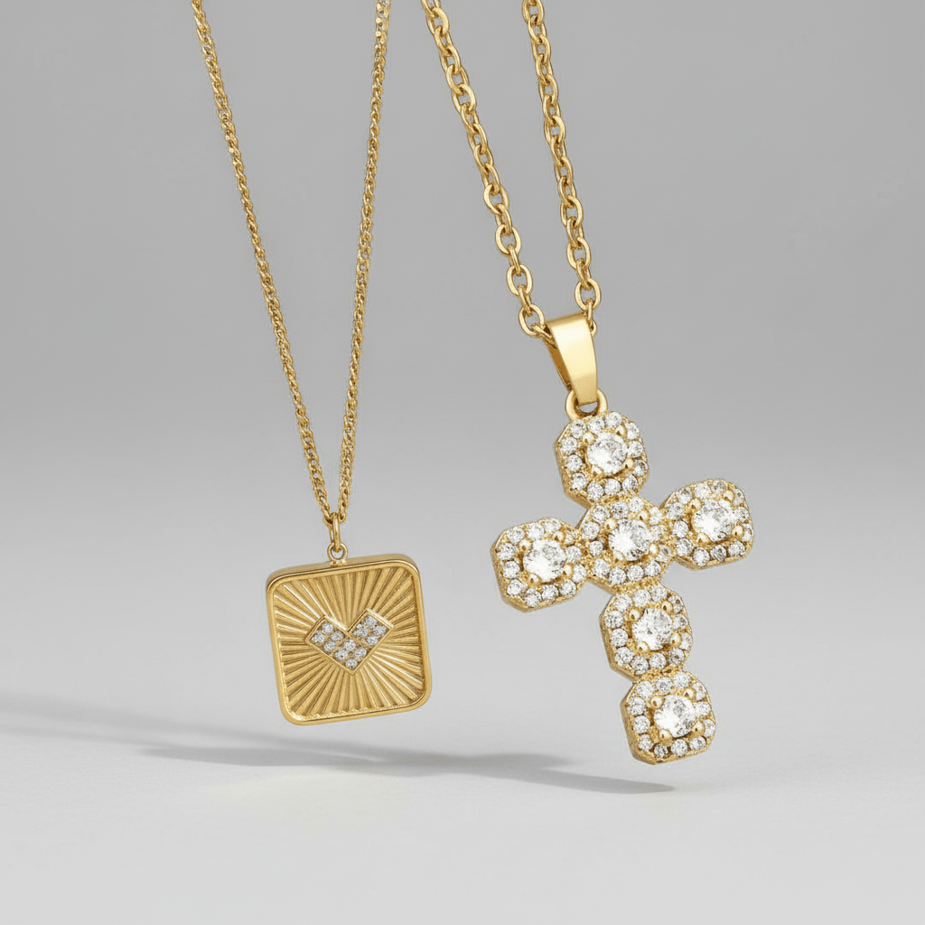 Jupiter plate necklace (2セット) - 𝐇𝐨𝐧𝐞𝐲 𝐁𝐮𝐭𝐭𝐞𝐫 𝐍𝐢𝐧𝐞