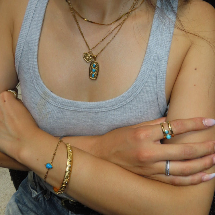 【ブレスレット】Jupiter turquoise bracelet - 𝐇𝐨𝐧𝐞𝐲 𝐁𝐮𝐭𝐭𝐞𝐫 𝐍𝐢𝐧𝐞