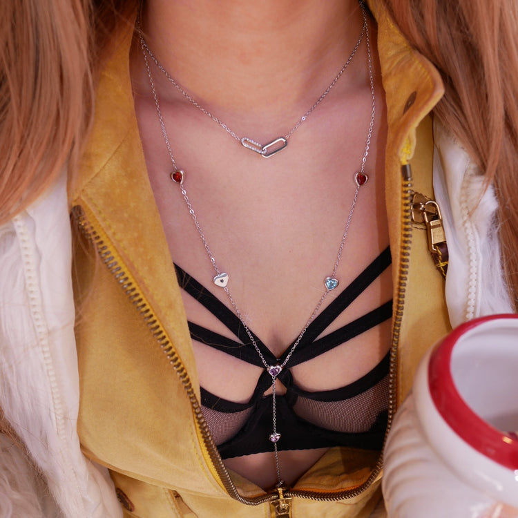 Long colorful heart necklace - 𝐇𝐨𝐧𝐞𝐲 𝐁𝐮𝐭𝐭𝐞𝐫 𝐍𝐢𝐧𝐞