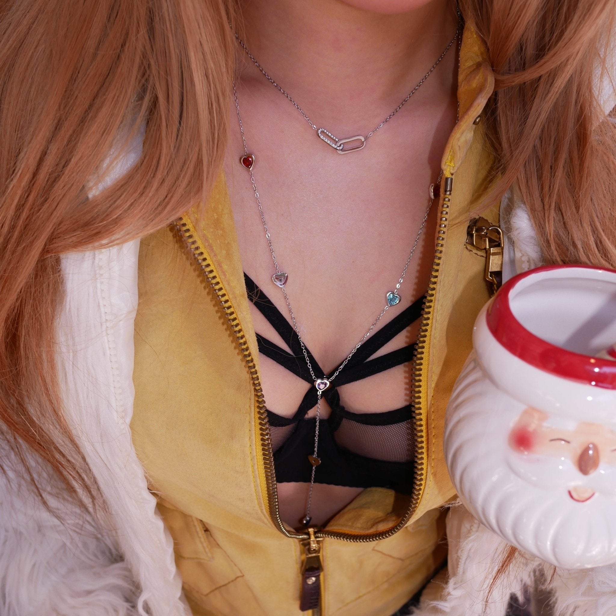 Long colorful heart necklace - 𝐇𝐨𝐧𝐞𝐲 𝐁𝐮𝐭𝐭𝐞𝐫 𝐍𝐢𝐧𝐞