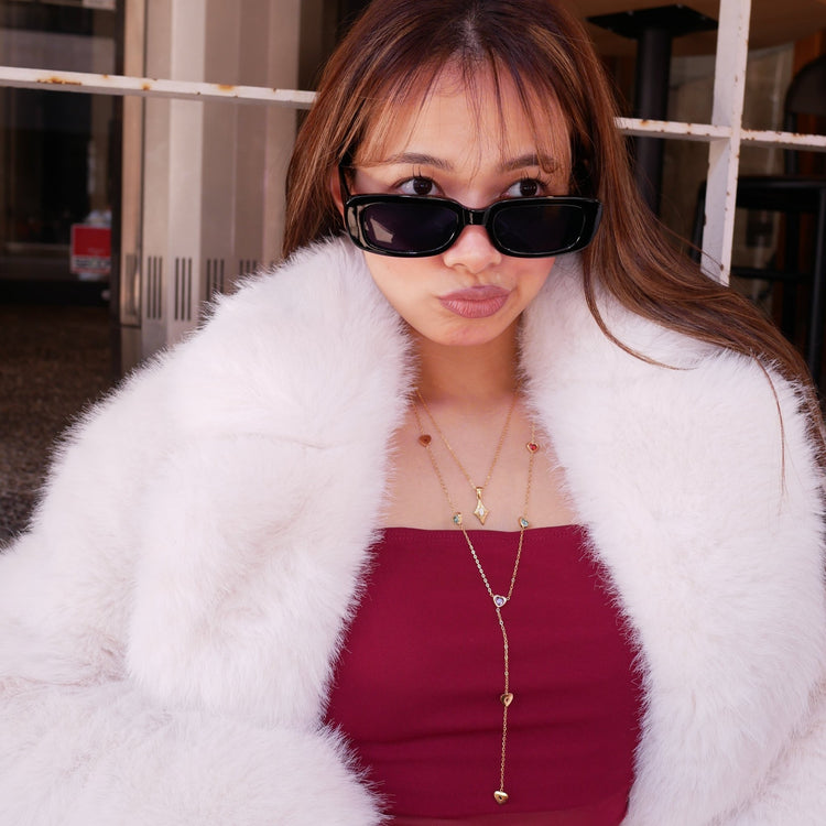 Long colorful heart necklace - 𝐇𝐨𝐧𝐞𝐲 𝐁𝐮𝐭𝐭𝐞𝐫 𝐍𝐢𝐧𝐞