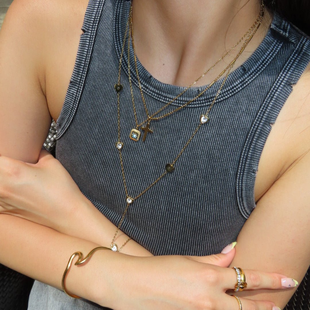 Long heart necklace - ????? ?????? ????