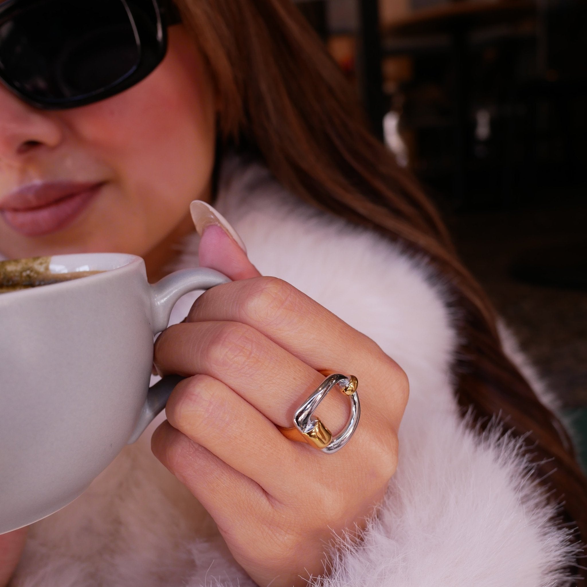 【リング】Mix link ring - 𝐇𝐨𝐧𝐞𝐲 𝐁𝐮𝐭𝐭𝐞𝐫 𝐍𝐢𝐧𝐞