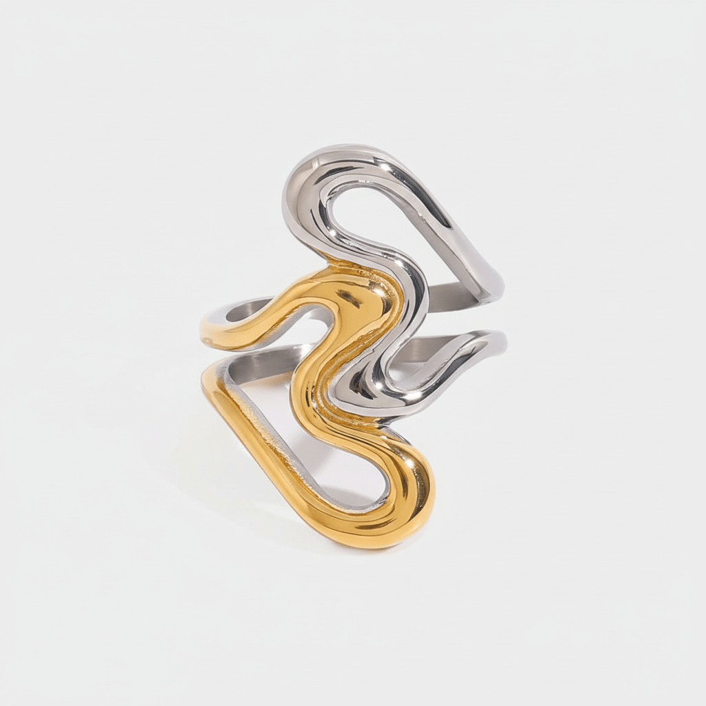 【リング】Mix zig ring - 𝐇𝐨𝐧𝐞𝐲 𝐁𝐮𝐭𝐭𝐞𝐫 𝐍𝐢𝐧𝐞