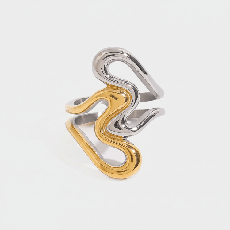 【リング】Mix zig ring - 𝐇𝐨𝐧𝐞𝐲 𝐁𝐮𝐭𝐭𝐞𝐫 𝐍𝐢𝐧𝐞