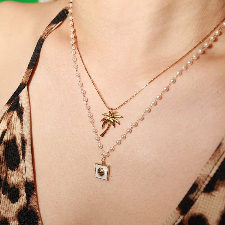Palm shell necklace（2セット） - 𝐇𝐨𝐧𝐞𝐲 𝐁𝐮𝐭𝐭𝐞𝐫 𝐍𝐢𝐧𝐞
