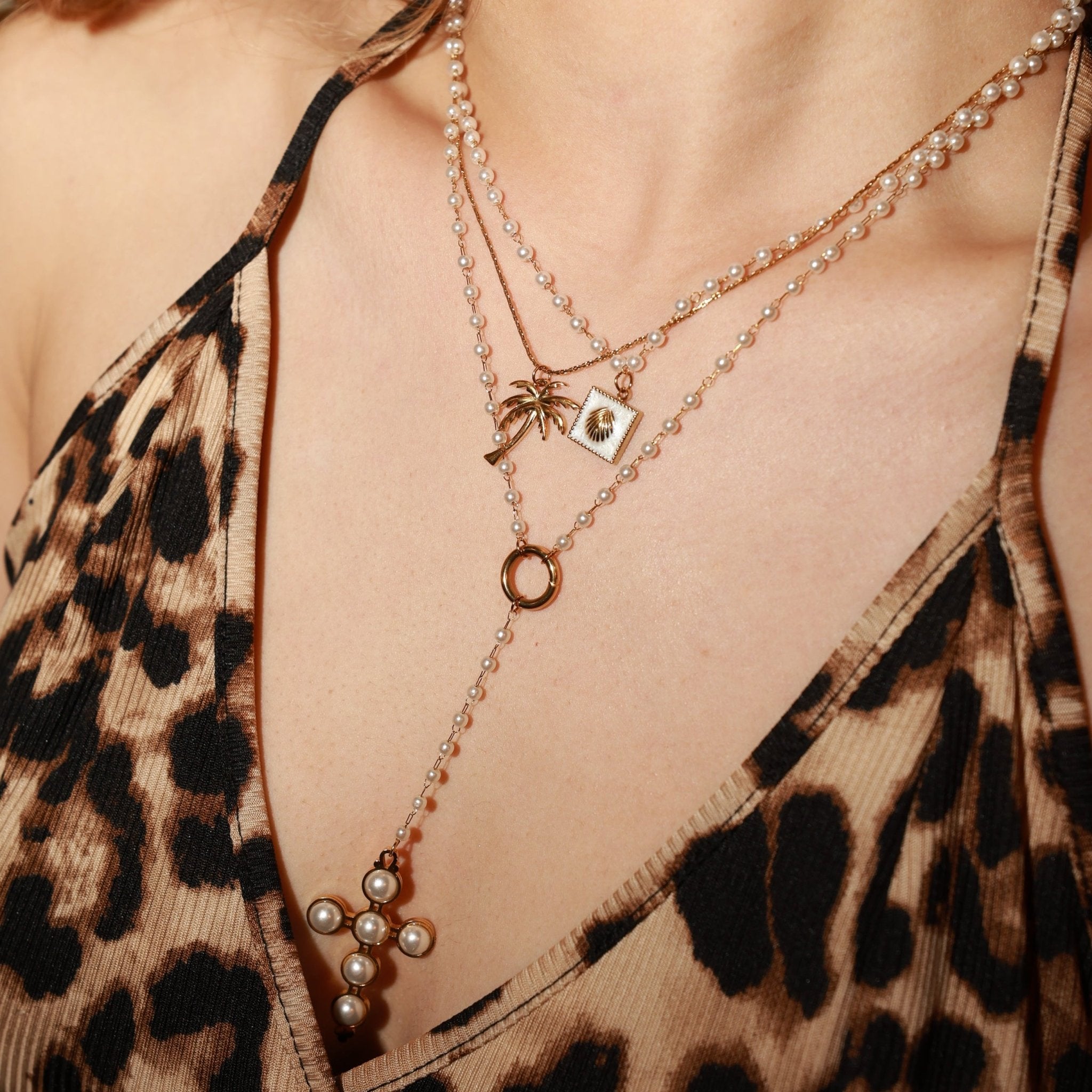 Palm shell necklace（2セット） - 𝐇𝐨𝐧𝐞𝐲 𝐁𝐮𝐭𝐭𝐞𝐫 𝐍𝐢𝐧𝐞