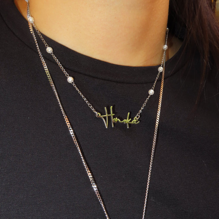 Pearl letter necklace - 𝐇𝐨𝐧𝐞𝐲 𝐁𝐮𝐭𝐭𝐞𝐫 𝐍𝐢𝐧𝐞