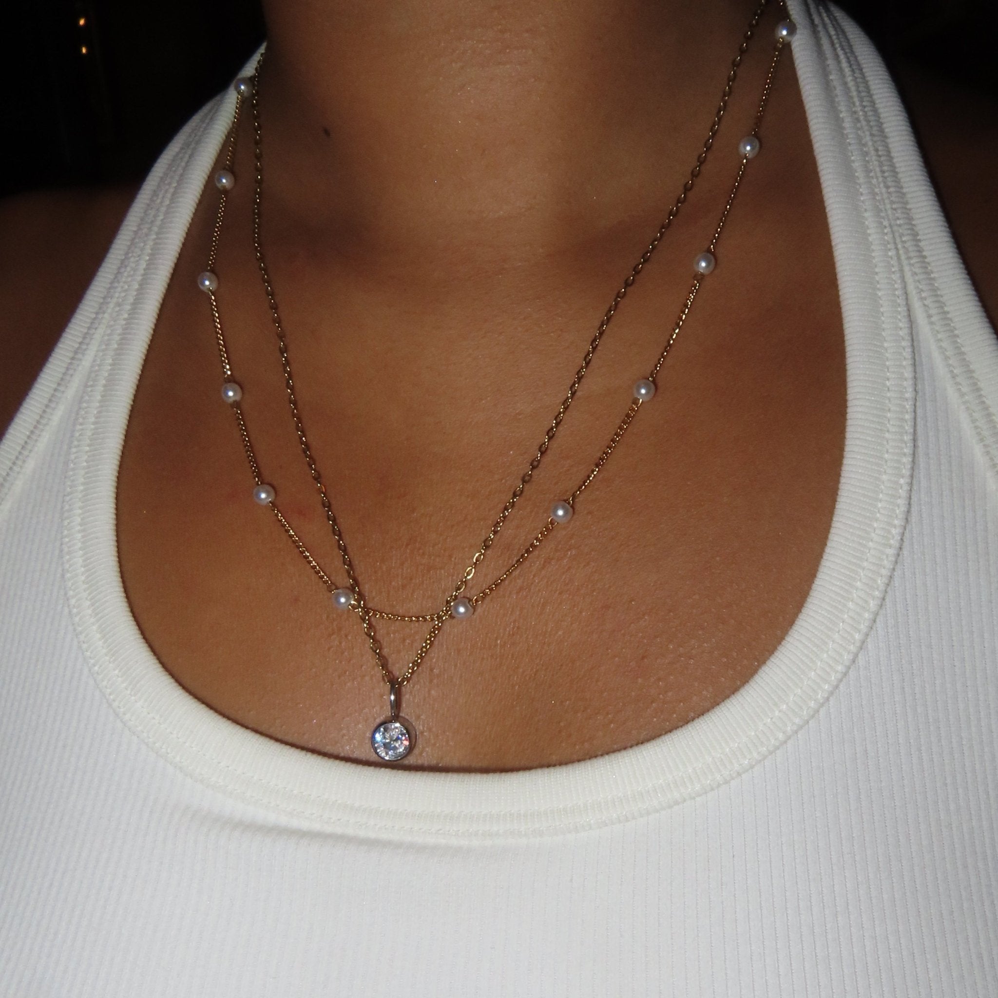 Pearl simple necklace - 𝐇𝐨𝐧𝐞𝐲 𝐁𝐮𝐭𝐭𝐞𝐫 𝐍𝐢𝐧𝐞