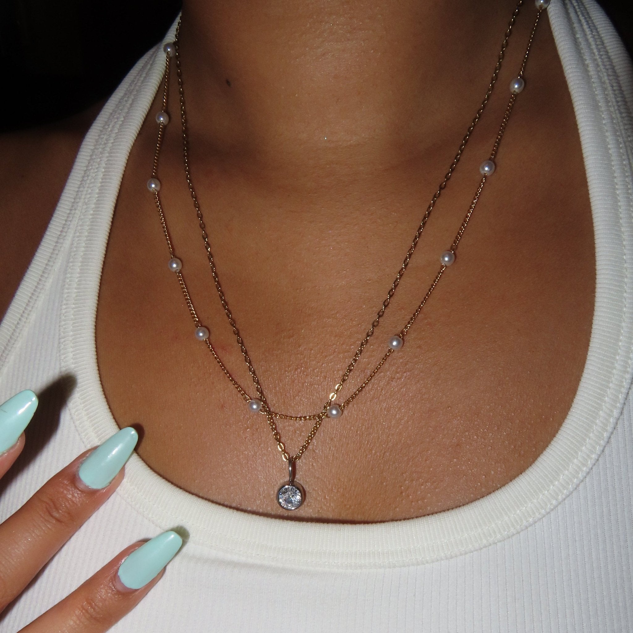 Pearl simple necklace - 𝐇𝐨𝐧𝐞𝐲 𝐁𝐮𝐭𝐭𝐞𝐫 𝐍𝐢𝐧𝐞