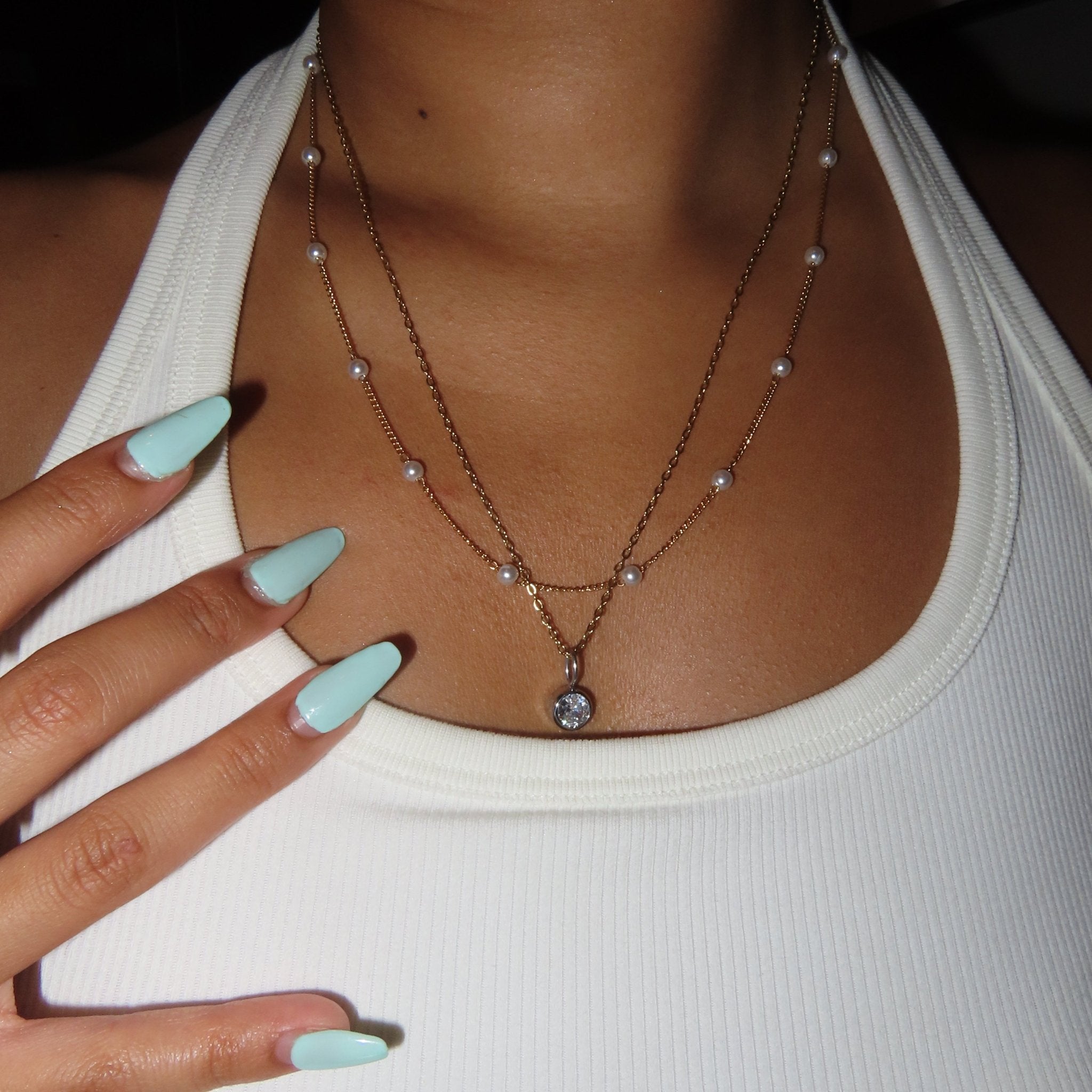 Pearl simple necklace - 𝐇𝐨𝐧𝐞𝐲 𝐁𝐮𝐭𝐭𝐞𝐫 𝐍𝐢𝐧𝐞