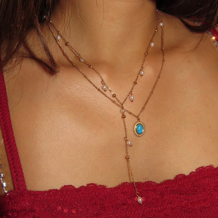 Pills turquoise necklace - 𝐇𝐨𝐧𝐞𝐲 𝐁𝐮𝐭𝐭𝐞𝐫 𝐍𝐢𝐧𝐞