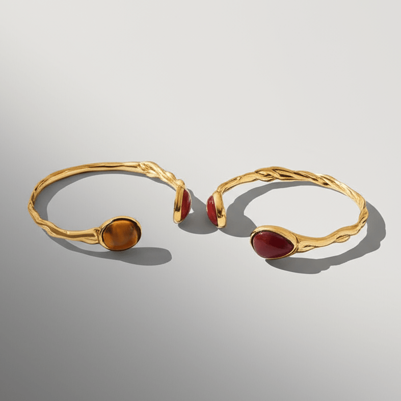 【ブレスレット】Retro stone bangle - 𝐇𝐨𝐧𝐞𝐲 𝐁𝐮𝐭𝐭𝐞𝐫 𝐍𝐢𝐧𝐞