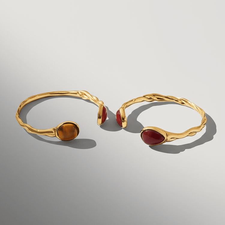 【ブレスレット】Retro stone bangle - 𝐇𝐨𝐧𝐞𝐲 𝐁𝐮𝐭𝐭𝐞𝐫 𝐍𝐢𝐧𝐞