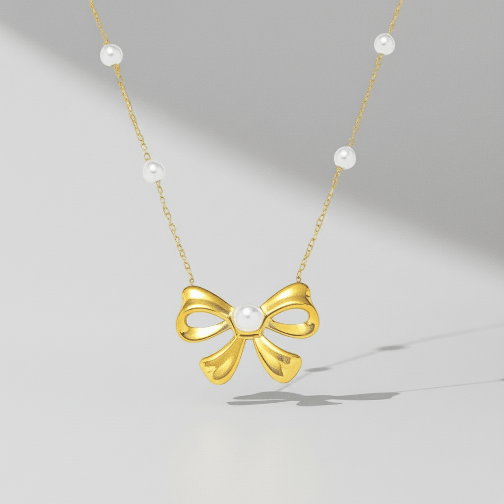 Ribbon pearl necklace - 𝐇𝐨𝐧𝐞𝐲 𝐁𝐮𝐭𝐭𝐞𝐫 𝐍𝐢𝐧𝐞