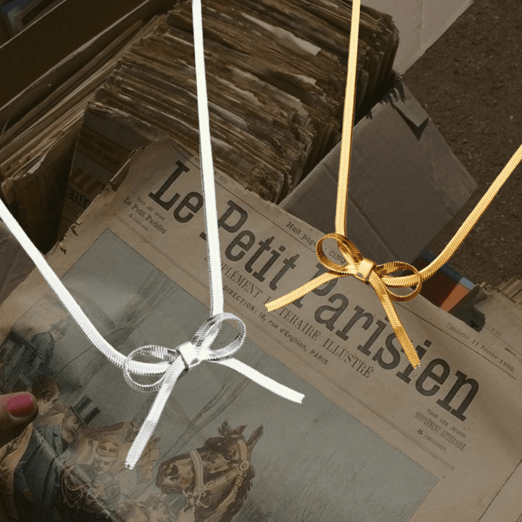 Ribbon simple necklace - 𝐇𝐨𝐧𝐞𝐲 𝐁𝐮𝐭𝐭𝐞𝐫 𝐍𝐢𝐧𝐞