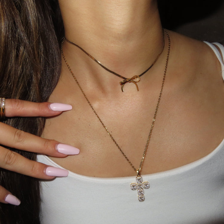 Ribbon simple necklace - 𝐇𝐨𝐧𝐞𝐲 𝐁𝐮𝐭𝐭𝐞𝐫 𝐍𝐢𝐧𝐞